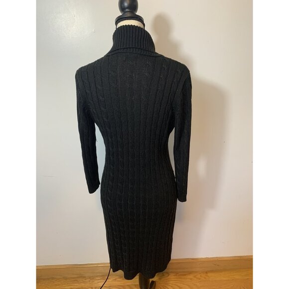 Calvin Klein Sweater Dress Black Color Size Large Long Sleeves Knit For Women - Picture 4 of 5